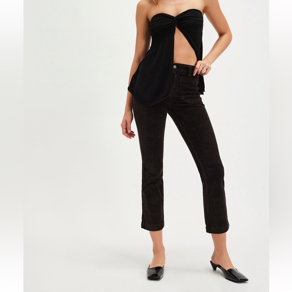 Free People High Time Velvet Kick Flare Pants